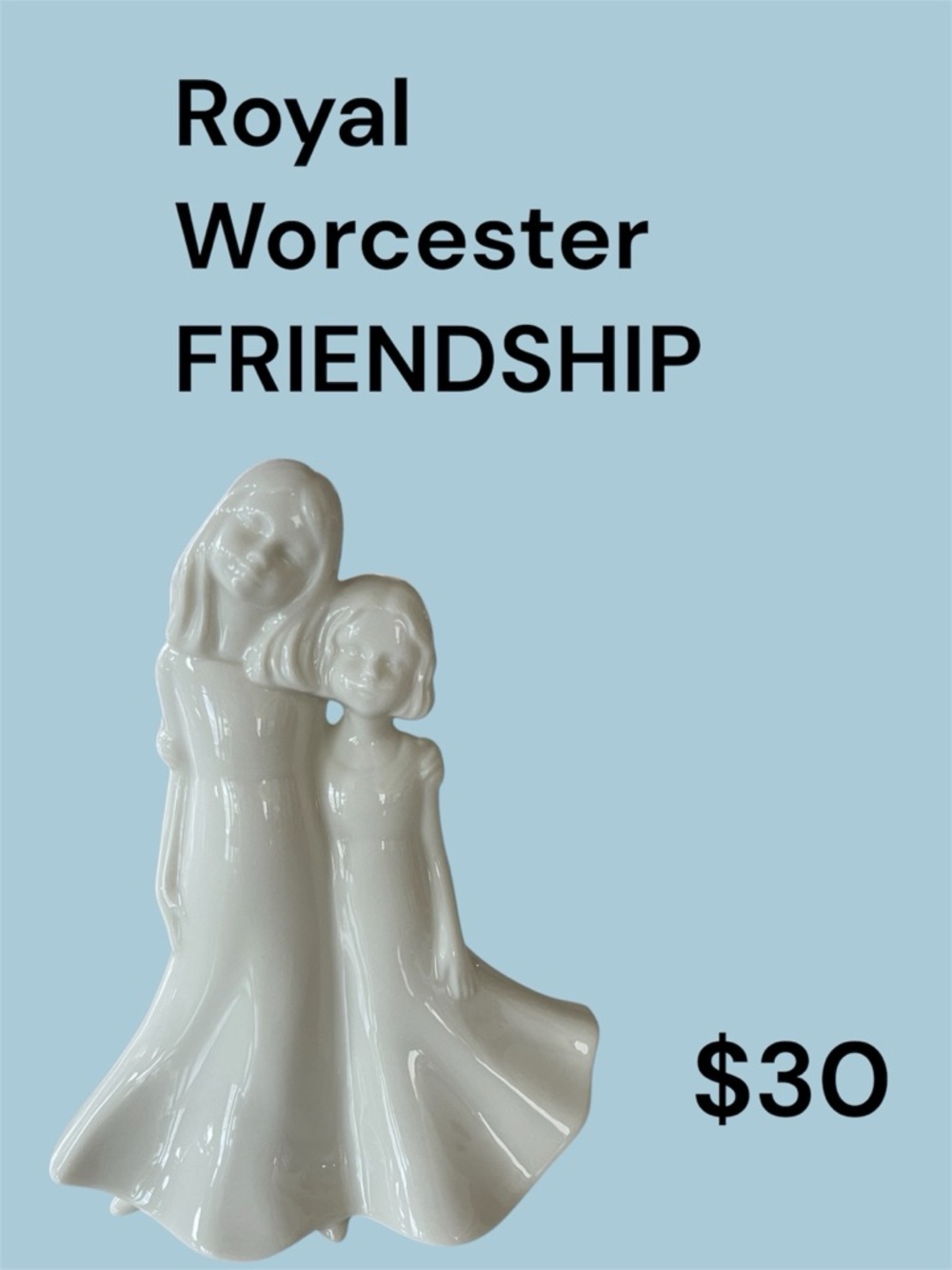 Royal Worcester White Porcelain 'Friendship' Figurine Duo